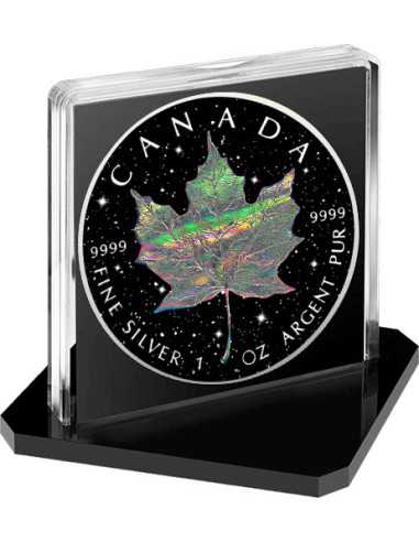 HOLO POLVERE DI DIAMANTE Foglia d'acero 1 Oz Moneta d'Argento 5$ Canada 2025 - Coins & More - Canada