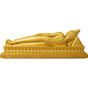 MARTEDI' RECLINATO BUDDHA 7 Giorni Serie Buddha 1 Oz Moneta d'Argento 5000 Franchi Ciad 2024 - Coins & More - Chad 2