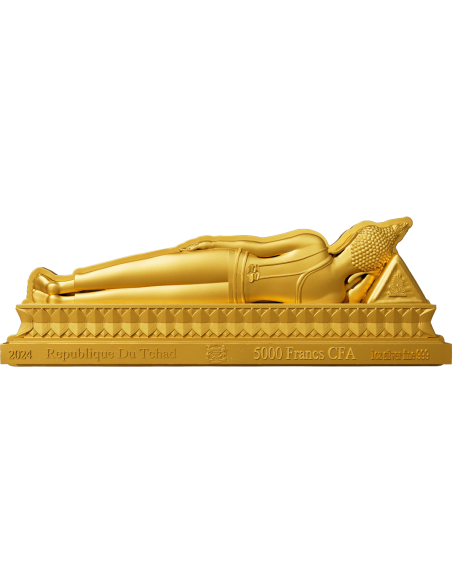 MARDI BUDDHA RECLINING 7 Days Buddha Series 1 Oz Silver Coin 5000 Francs Chad 2024 - Coins & More - Tchad