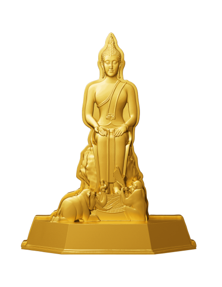 Mercredi soir Bouddha le bienheureux 7 jours Série Bouddha 1 Oz Pièce d'argent 5000 Francs Tchad 2024 - Coins & More - Tchad