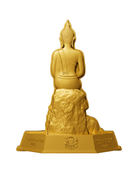 Mercredi soir Bouddha le bienheureux 7 jours Série Bouddha 1 Oz Pièce d'argent 5000 Francs Tchad 2024 - Coins & More - Tchad