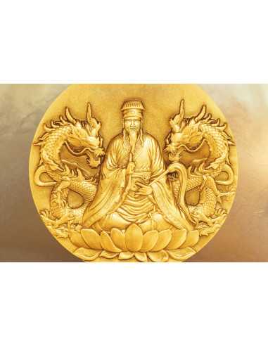 GRAND MASTER LEE CHUN FENG Moneta d'oro dorata da 1 Oz d'argento da 1000 Franchi Camerun 2025 - Coins & More - Camerun