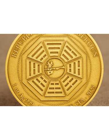 GRAND MASTER LEE CHUN FENG Moneta d'oro dorata da 1 Oz d'argento da 1000 Franchi Camerun 2025 - Coins & More - Camerun
