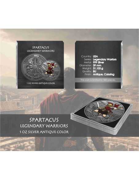 SPARTACUS Legendary Warriors 1 Oz Silver Medal 2025 - Coins & More - Silver