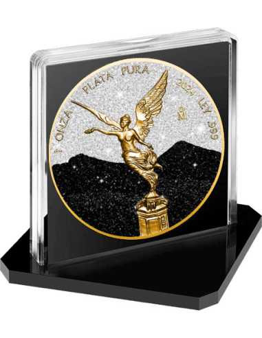 BLACK & WHITE DIAMOND DUST Libertad 1 Oz Silver Coin Mexico 2024 - Coins & More - Mexique