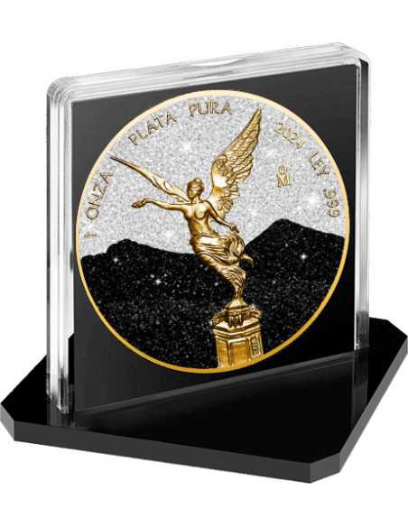 POLVERE DI DIAMANTE BIANCA E NERA Libertad Moneta d'Argento da 1 Oz Messico 2024 - Coins & More - Messico