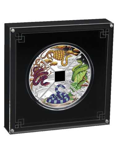 YEAR OF THE SNAKE Quadrant Set 4 x 1 Oz Silver Coins 1$ Tuvalu 2025 - Coins & More - Niue