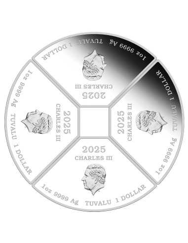 YEAR OF THE SNAKE Quadrant Set 4 x 1 Oz Silver Coins 1$ Tuvalu 2025 - Coins & More - Niue