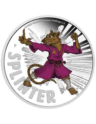SPLINTER Teenage Mutant Ninja Turtles Moneta d'Argento da 1 Oz 1$ Tuvalu 2025 - Coins & More - Tuvalu