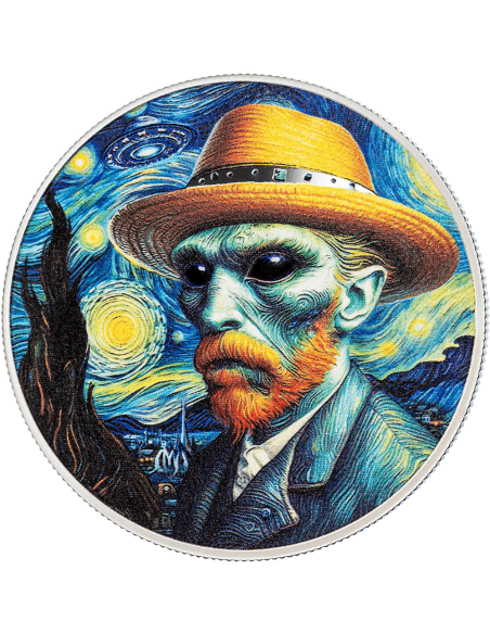 VINCENT VAN GOGH Strangers Among Us 1 Oz Moneda de Plata 1000 Francos Camerún 2025 - Coins & More - Camerún