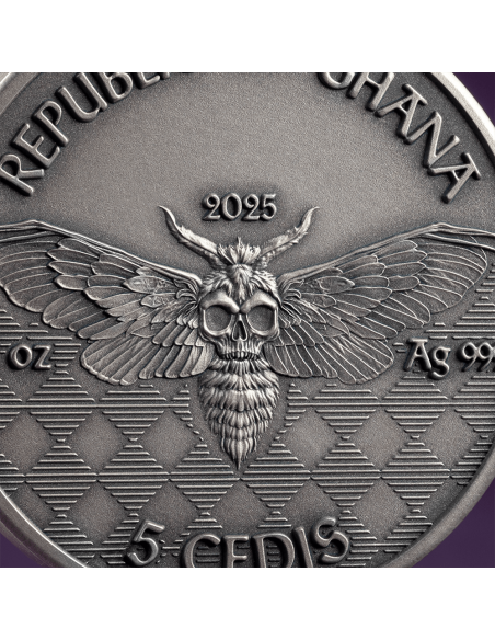 Moneta d'argento da 1 Oz 5 Cedis Ghana 2025 - Coins & More - Ghana