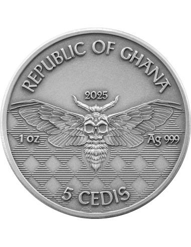Moneta d'argento da 1 Oz 5 Cedis Ghana 2025 - Coins & More - Ghana