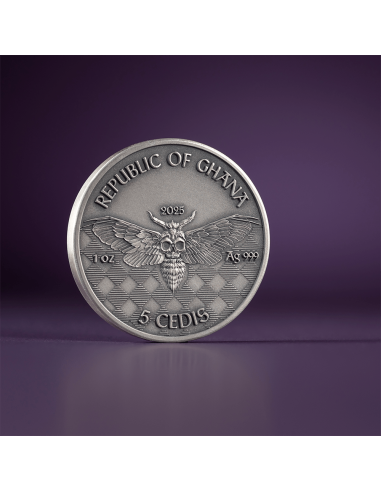 Moneta d'argento da 1 Oz 5 Cedis Ghana 2025 - Coins & More - Ghana