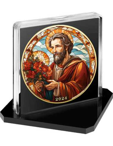 SAINT JOSEPH Holy Stained Glass American Eagle 1 Oz Silver Coin 1$ USA 2024 - Coins & More - Usa