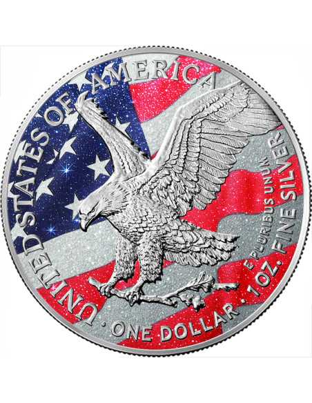 THREE PRECIOUS STONES US FLAG 1 Oz Silbermünze 1$ USA 2025 - Coins & More - Usa