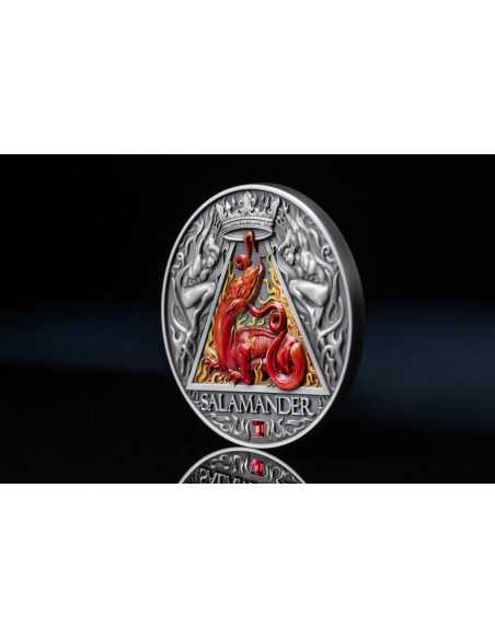 SALAMANDER (Element Fire) Four Elementals 2 Oz Silver Coin 2000 Francs Cameroon 2024 - Coins & More - Cameroon