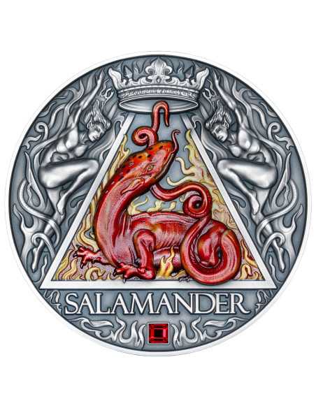SALAMANDER (Element Fire) Four Elementals 2 Oz Silver Coin 2000 Francs Cameroon 2024 - Coins & More - Cameroon