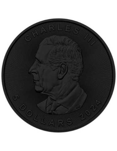 MAPLE LEAF Hibou noir avec yeux phosphorescents 1oz Argent 5$ Canada 2024 - Coins & More - Canada