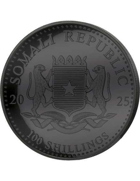 ELEPHANT African Wildlife Golden Enigma 1 Oz Argent & Or 100 Shillings Somalie 2025 - Coins & More - Afrique