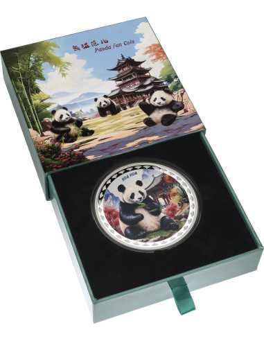 PANDA FAN COIN Moneta d'argento da 1 Oz 2$ Samoa 2025 - Coins & More - Samoa