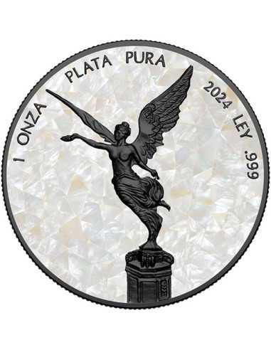 MUTTER DER PERLE Perlmutt Schwarz Platin 1 Oz Silbermünze Mexiko 2024 - Coins & More - Mexiko