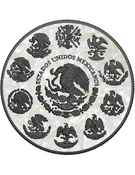 MOTHER OF PEARL Nacre Black Platinum 1 Oz Silver Coin Mexico 2024 - Coins & More - Mexico