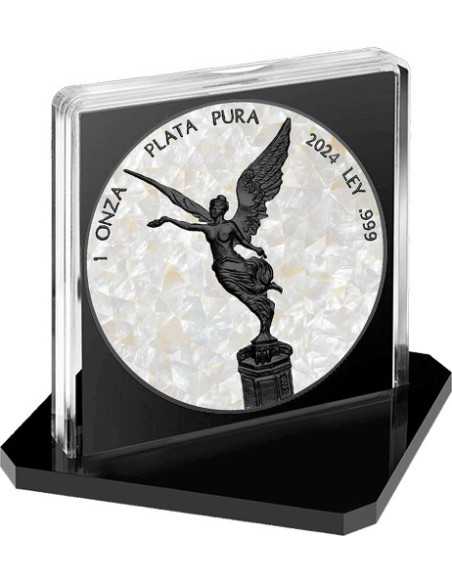 MUTTER DER PERLE Perlmutt Schwarz Platin 1 Oz Silbermünze Mexiko 2024 - Coins & More - Mexiko