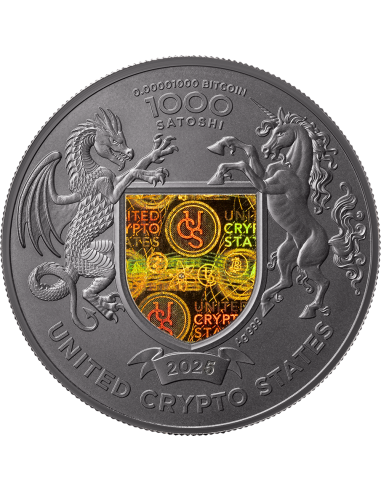 LAS ALAS DE LA LIBERTAD 1 Oz Silver Proof Coin 1000 Satoshi United Crypto States 2025 - Coins & More - Monedas por País