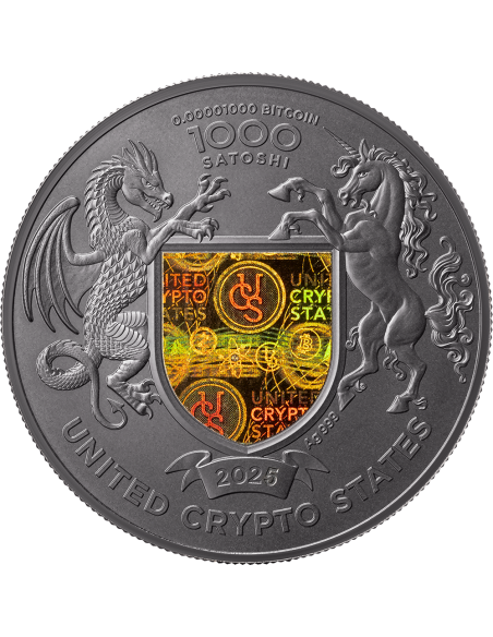 LAS ALAS DE LA LIBERTAD 1 Oz Silver Proof Coin 1000 Satoshi United Crypto States 2025 - Coins & More - Monedas por País