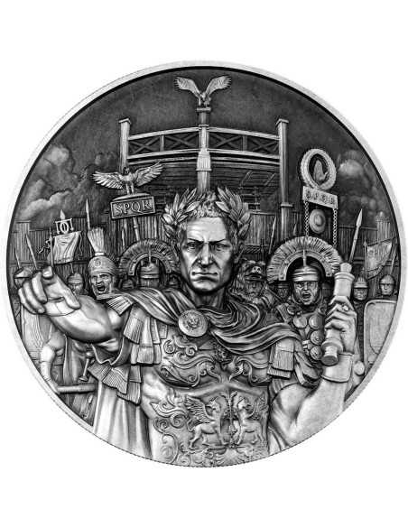 JULIUS CAESAR Masters of War 2 Oz Silver Coin 10000 Francs Chad 2025 - Coins & More - Chad