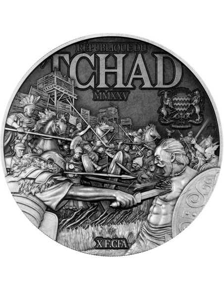 JULIUS CAESAR Masters of War 2 Oz Silver Coin 10000 Francs Chad 2025 - Coins & More - Chad