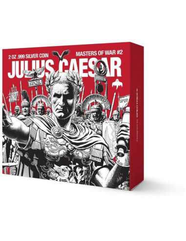 JULIUS CAESAR Masters of War 2 Oz Silver Coin 10000 Francs Chad 2025 - Coins & More - Chad