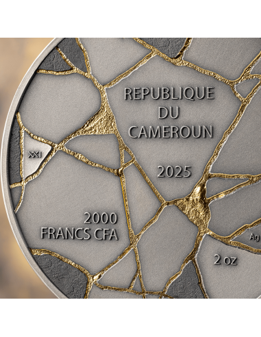 DAVID Kintsugi Art Moneta d'Argento da 2 Oz 2000 Franchi Camerun 2025 - Coins & More - Camerun