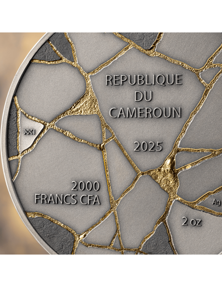 DAVID Kintsugi Art 2 Oz Silbermünze 2000 Francs Kamerun 2025 - Coins & More - Kamerun