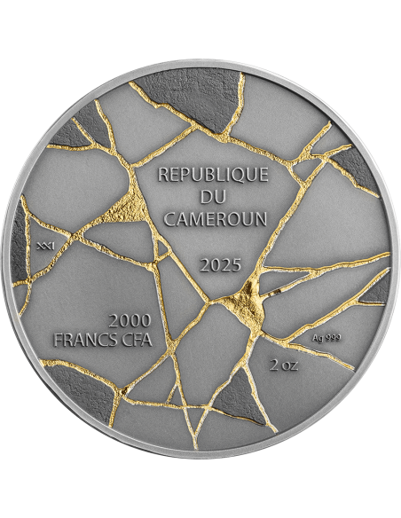 DAVID Kintsugi Art 2 Oz Silbermünze 2000 Francs Kamerun 2025 - Coins & More - Kamerun