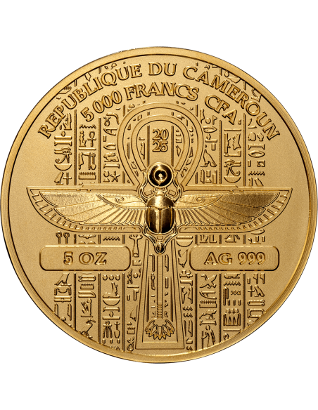 Moneta d'argento ISIS Gold Grandeur da 5 Oz 5000 Franchi Camerun 2025 - Coins & More - Niue
