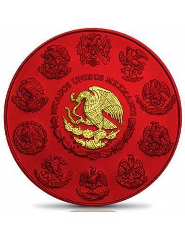 LIBERTAD - Space Red & Gold Holographic Edition 1 Oz Silver Coin 1 Onza Mexico 2021 - Coins & More - Mexique