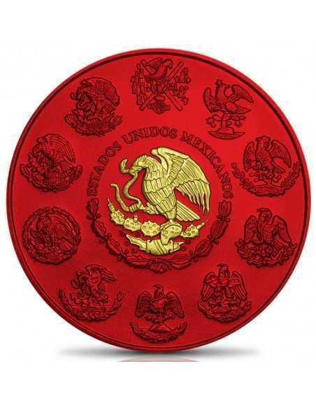 LIBERTAD - Space Red & Gold Holographic Edition 1 Oz Silver Coin 1 Onza Mexico 2021 - Coins & More - Mexique