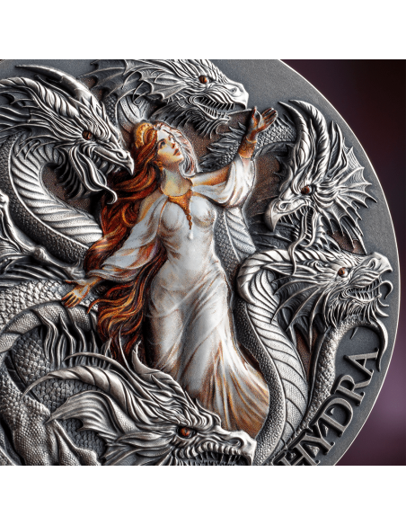 MITICA IDRA Dragonologia Moneta d'Argento da 2 Oz 2000 Franchi Camerun 2025 - Coins & More - Camerun