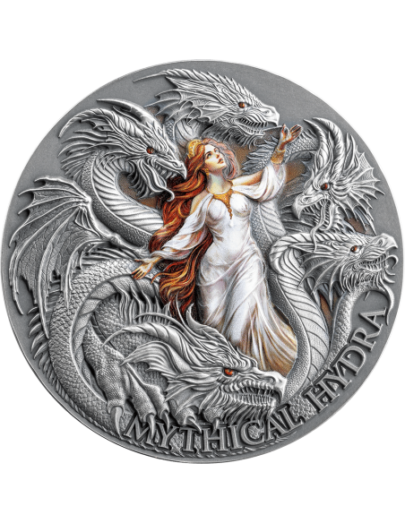 MITICA IDRA Dragonologia Moneta d'Argento da 2 Oz 2000 Franchi Camerun 2025 - Coins & More - Camerun