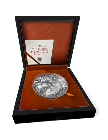 LA GRANDE CHASSE Cercle de vie Pièce de 1 Kg en argent 10000 Francs Cameroun 2025 - Coins & More - Cameroun