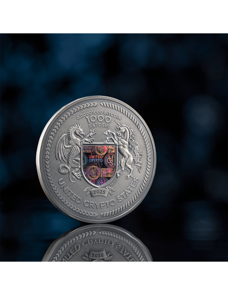 THE CREATOR Moneta d'argento da 2 once con finitura antica 10000 Satoshi Stati Uniti Crypto 2025 - Coins & More - Monete per ...