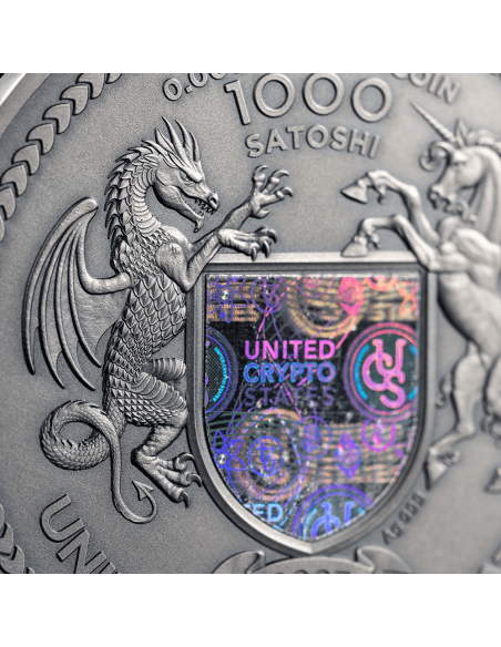 THE CREATOR Moneta d'argento da 2 once con finitura antica 10000 Satoshi Stati Uniti Crypto 2025 - Coins & More - Monete per ...