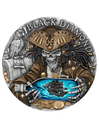 BLACK DIAMOND Pirates 2 Oz Silver Coin 5$ Niue 2025 - Coins & More - Niue