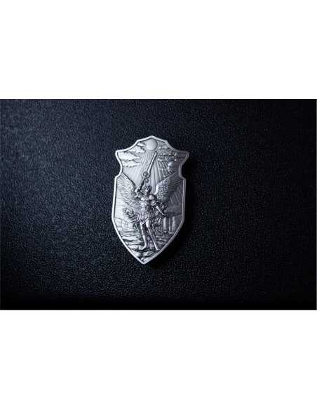 DAS SCHILD VON SAINT URIEL 2 Oz Antik Finish Silber Stacker - Coins & More - Silber