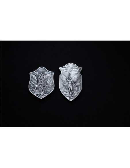 DAS SCHILD VON SAINT URIEL 2 Oz Antik Finish Silber Stacker - Coins & More - Silber