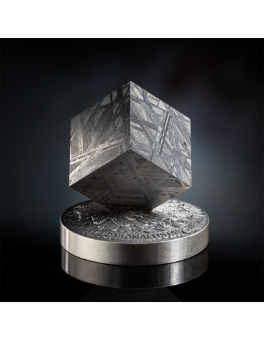 MUONIONALUSTA Cubo spaziale da 2 once d'argento e meteorite Moneta da 5 cedi Ghana 2025 - Coins & More - Ghana
