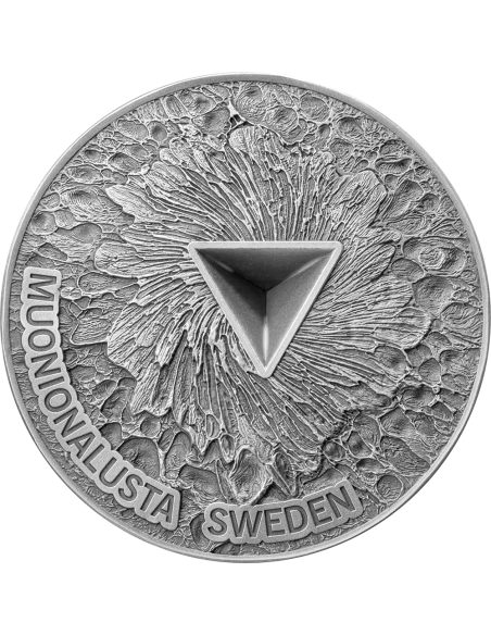 MUONIONALUSTA Space Cube 2 Oz Silber & Meteorit Münze 5 Cedis Ghana 2025 - Coins & More - Ghana