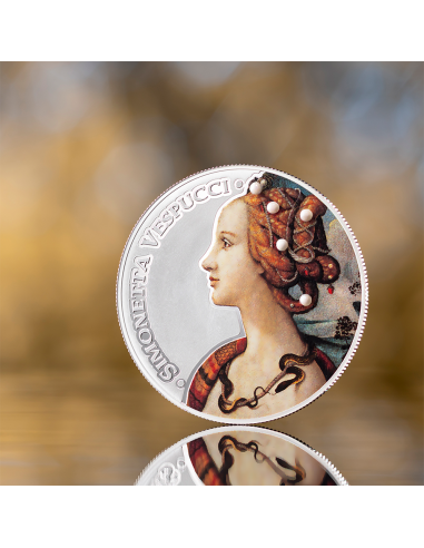 SIMONETTA VESPUCCI Timeless Beauty 1/2 Oz Moneda de Plata 500 Francos CFA Camerún 2025 - Coins & More - Camerún