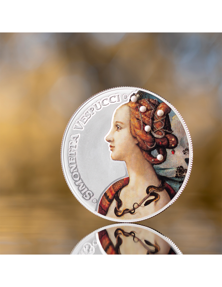 SIMONETTA VESPUCCI Timeless Beauty 1/2 Oz Moneda de Plata 500 Francos CFA Camerún 2025 - Coins & More - Camerún